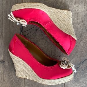 Juicy Couture Pink Satin Rope Platform Wedge (8)